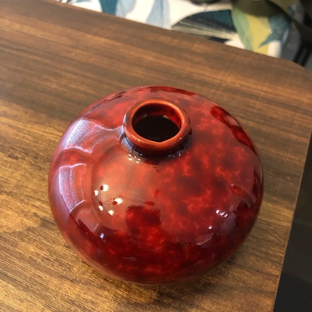 Handmade Elegant Red Ceramic Bud Vase